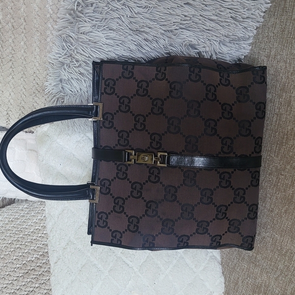 GUCCI Handbag Tote Bag Jackie GG Canvas.. Authentic - Picture 1 of 13